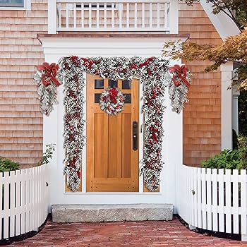 Amazon.co.jp: 玄関ドア用クリスマスリースデコレーション コードレス